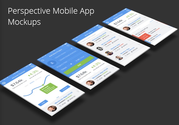 Perspective Mobile App Mockups